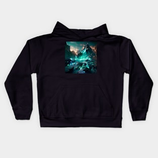 Fantasy Emerald waterfall Kids Hoodie